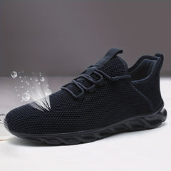 Men's Breathable Knit Lace-Up Sneakers