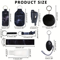 9pcs Women's Safety Keychain Set with Personal Alarm