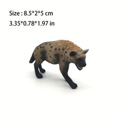 Realistic African Leopard Dog Figurine Wildlife Model Detailed Fur Desktop Decor