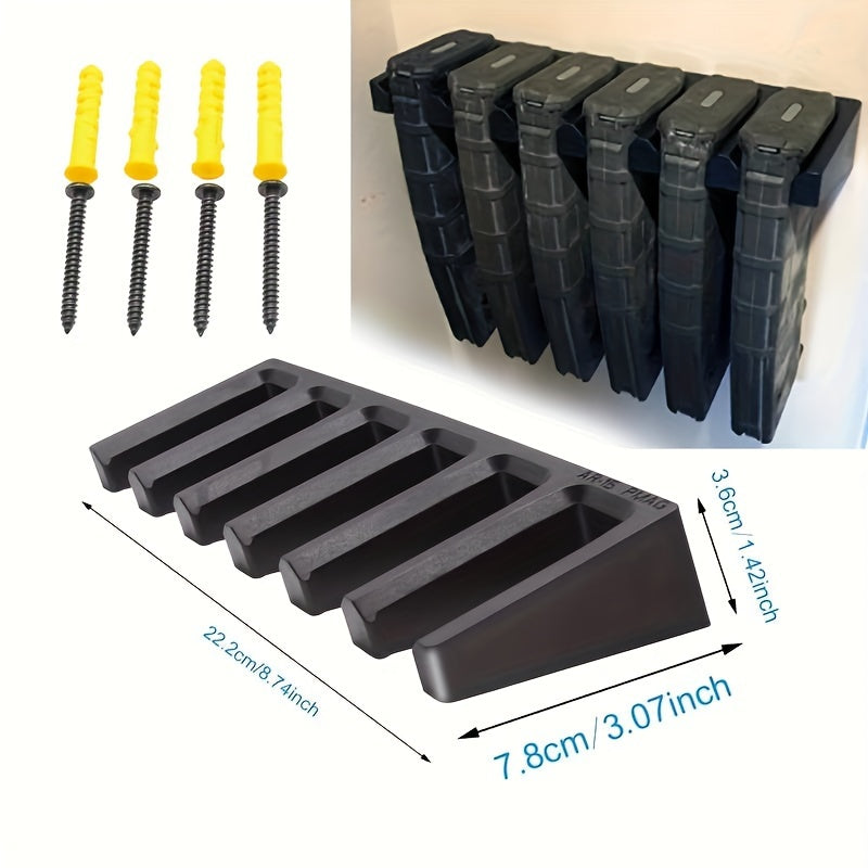 6 Slot Wall Mount Magazine Holder Storage Display Rack