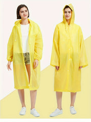 Thick PVC Waterproof Rain Pancho Hooded Raincoat