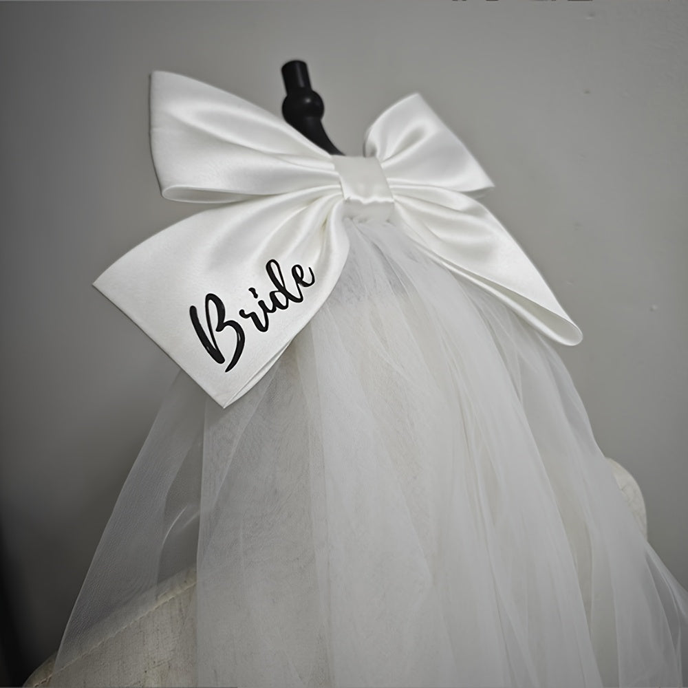 Bridal Bow Veil Wedding Hair Accessory for Women