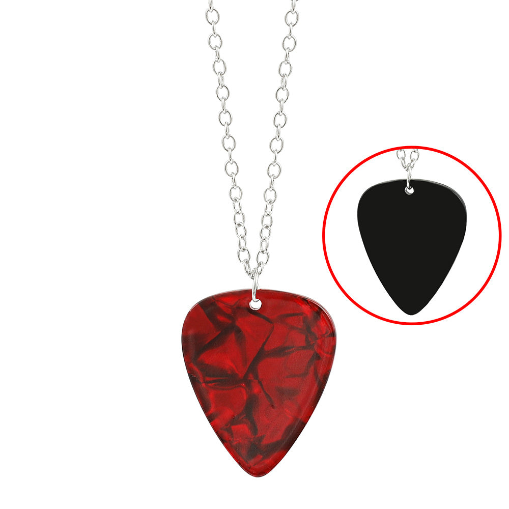 Acrylic Red Heart Eddie Munson Guitar Pick Necklace