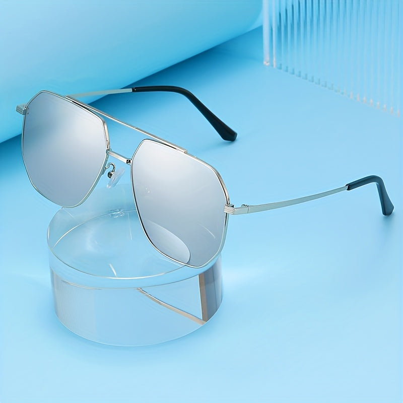Men's Polarized Sunglasses Stainless Steel Frame Anti Glare
