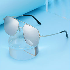 Men's Polarized Sunglasses Stainless Steel Frame Anti Glare