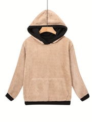 Basic Sports Hoodie Women's Plus Plain Long Sleeve