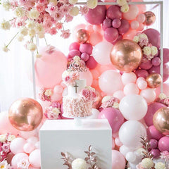 Rose Red Balloon Arch Bridge Party Decorations