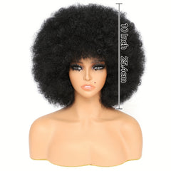 25cm Afro Kinky Curly Wigs - Natural Looking Full Puff Wigs for Party Cosplay
