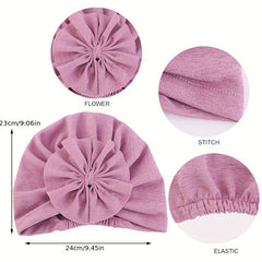 Plate Flower Turban Cap Boho Elastic Head Wrap Beanie Head Scarf Chemo Hats