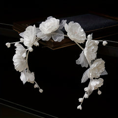 Bohemian Bridal Headband with Flowers Wedding Hair Accessory
