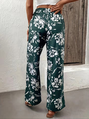 Floral Print Wide Leg Pants High Waist