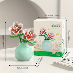 Building Block Flower Arrangement with Vase - Home Furnishing Toy Ornament