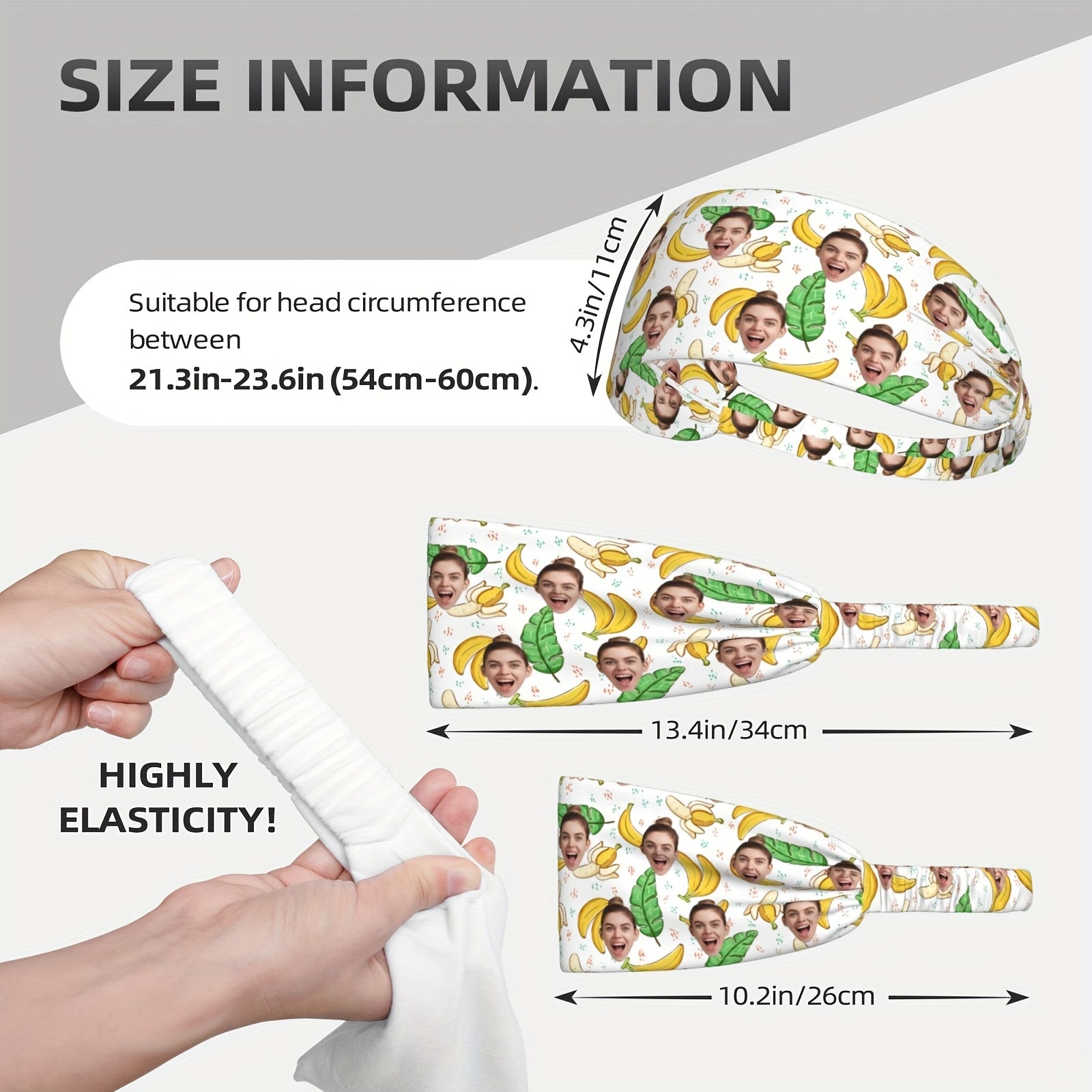 Custom Face Sport Headband Sweatproof Hairband Personalized Photo Soft Sweatband