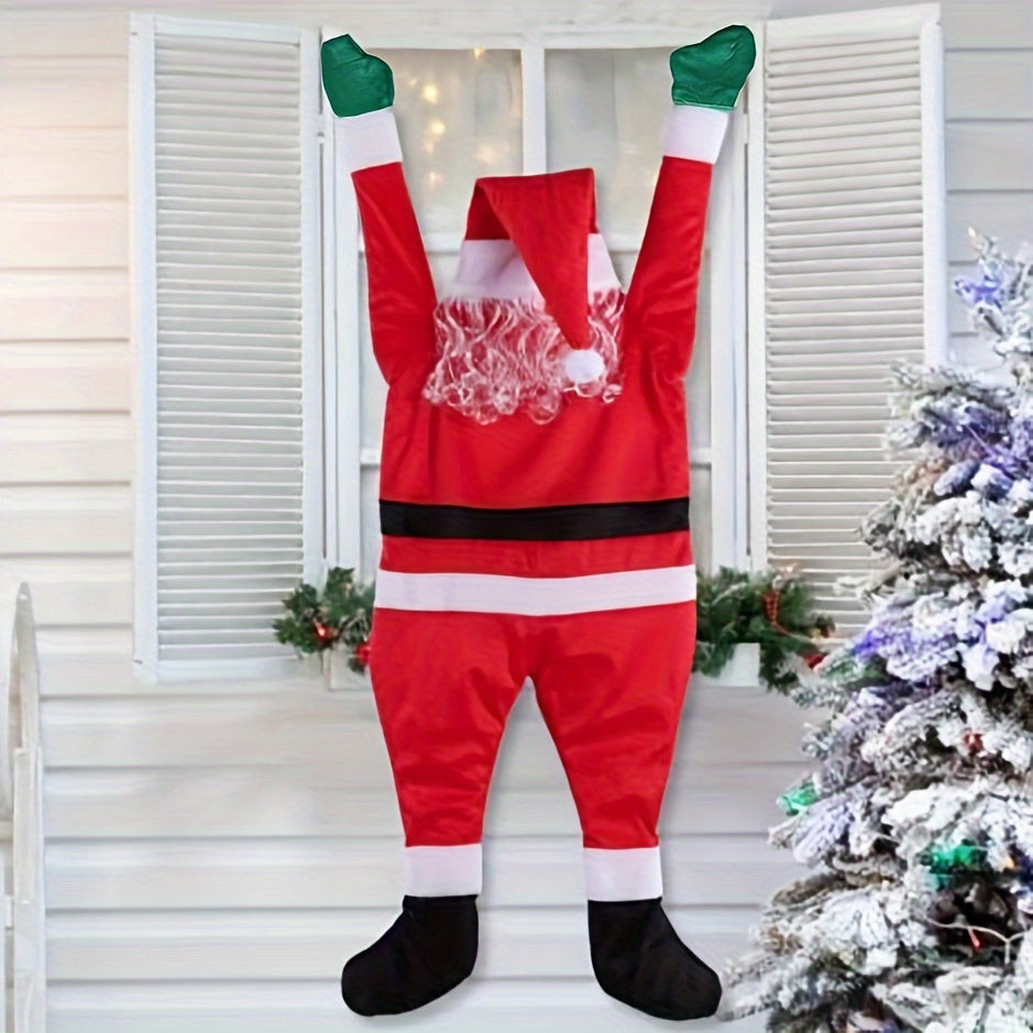 Santa Claus Climbing Wall Costume Decoration Christmas Funny Hanging