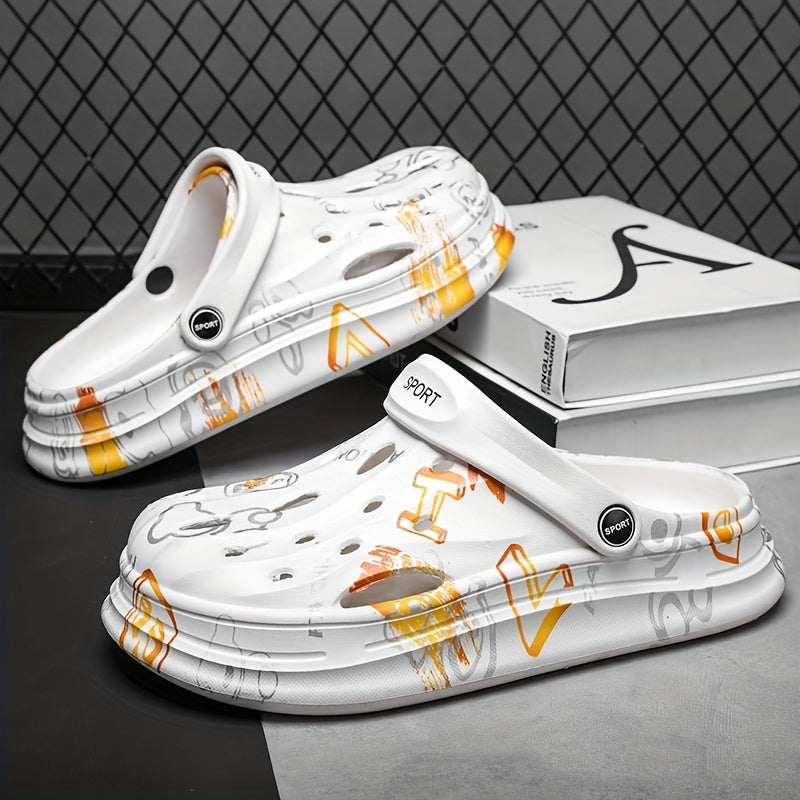 Men's Casual Slip On Clogs Outdoor Anti-skid Platform Beach Shoes