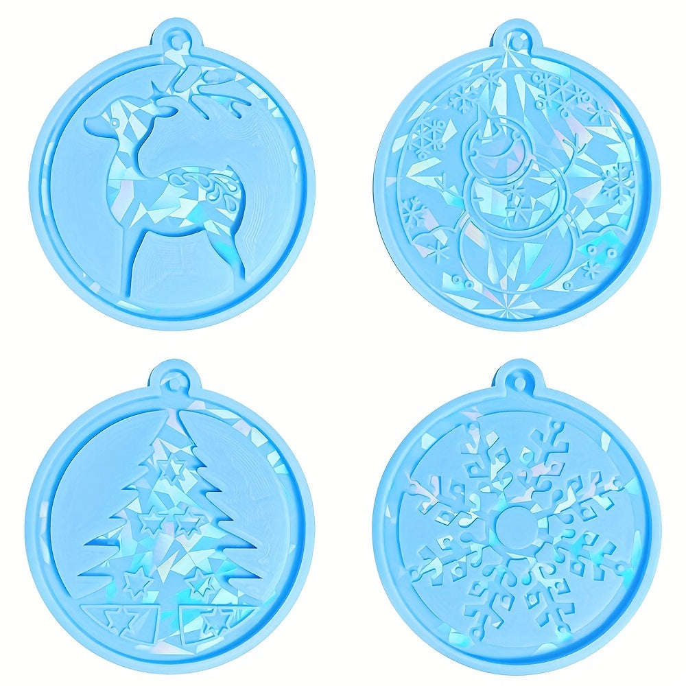 DIY Crystal Resin Mold Christmas Pendant Snowflake Snowman