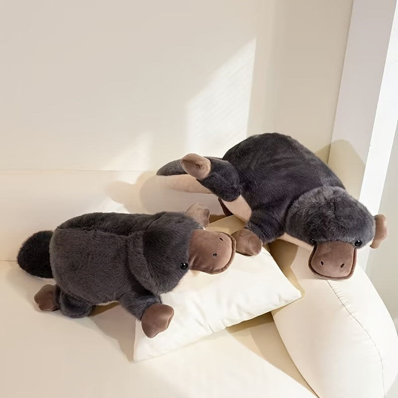 Dark Gray Plush Animal Soft Toy for Sofa & Bedroom Decor