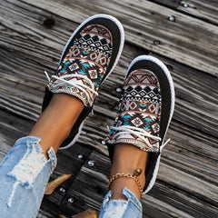 Women's Retro Floral Slip-On Skate Shoes