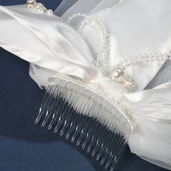 Satin Bow Short Veil Comb Bridal Shower Accessories