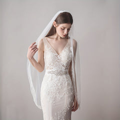 Lace Bridal Veil Long Mesh Head Piece Wedding Photography