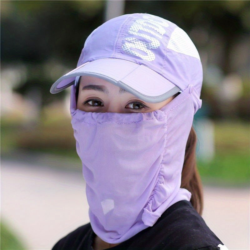 Summer Sports Sun Hats with Neck Gaiter Mask UV Protection Lightweight Cap