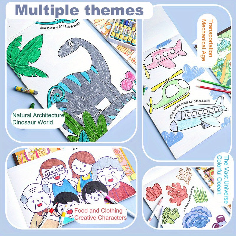 XL Space & Ocean Coloring Book Ages 3-8 Planets Stars Fish Sea Creatures