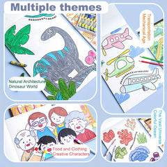 XL Space & Ocean Coloring Book Ages 3-8 Planets Stars Fish Sea Creatures