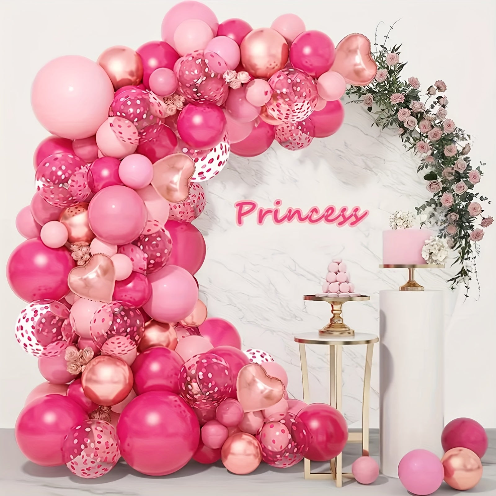 131pcs Pink Red Balloon Set For Party Decor