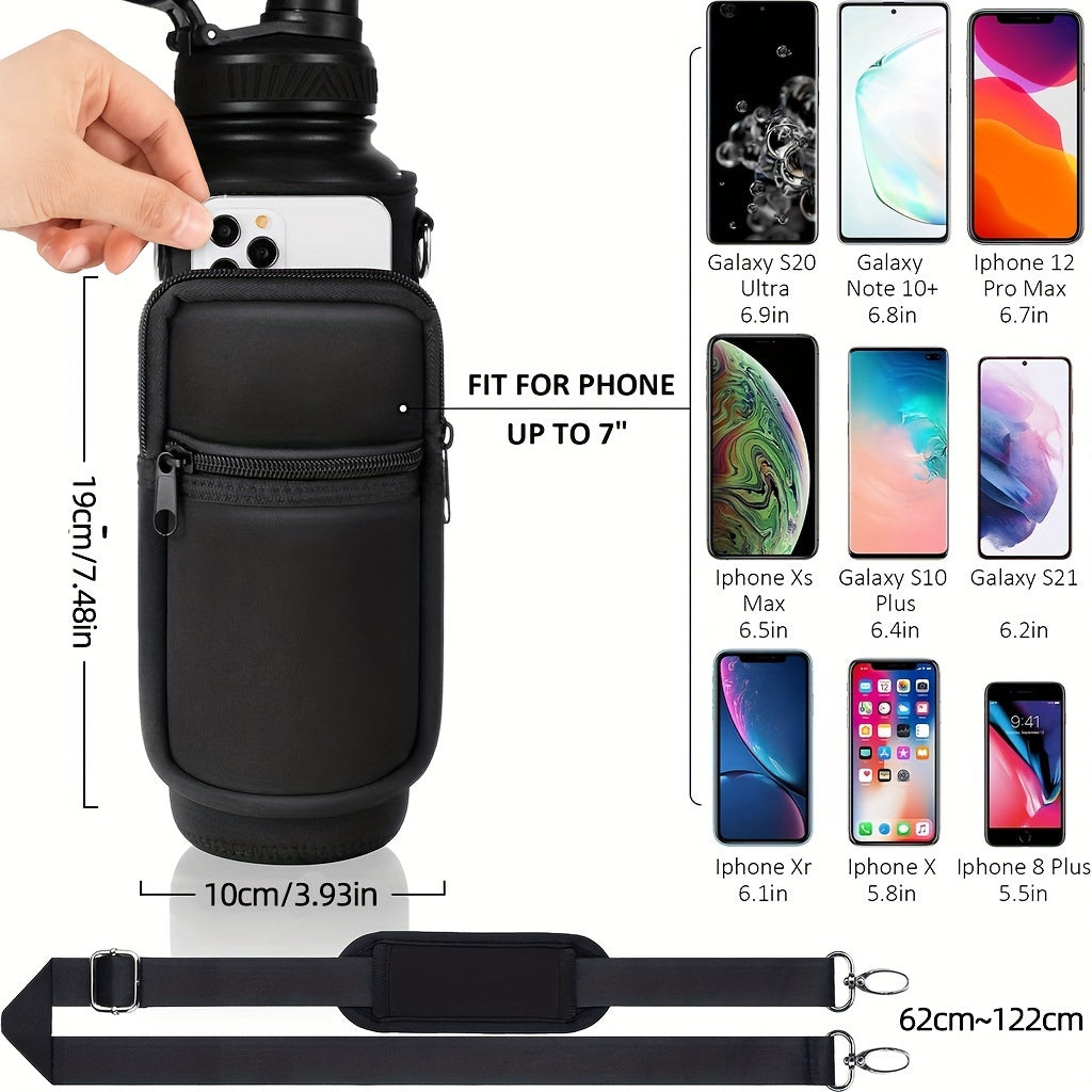 Neoprene Bottle Holder with Adjustable Strap for 18oz-40oz Sports Water Bottle