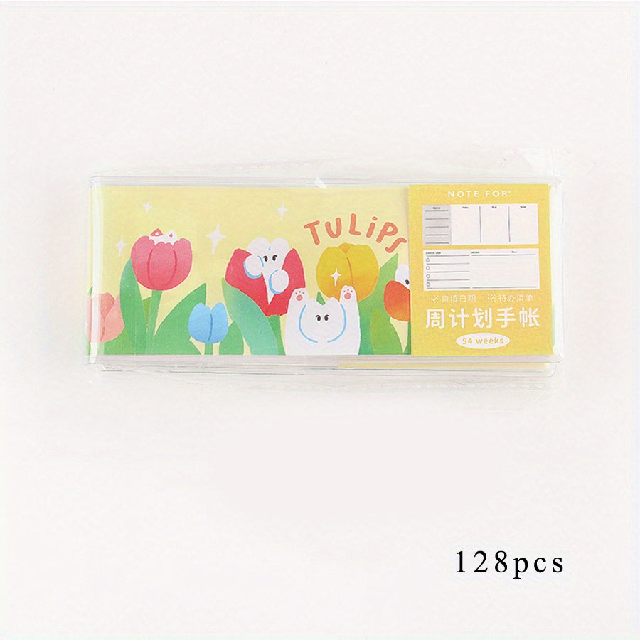 Mini Weekly Journal w/ Transparent Case Lightly Today Cartoon Notebook