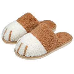 Colorblock Plush Slide Slippers for Indoor Bedroom