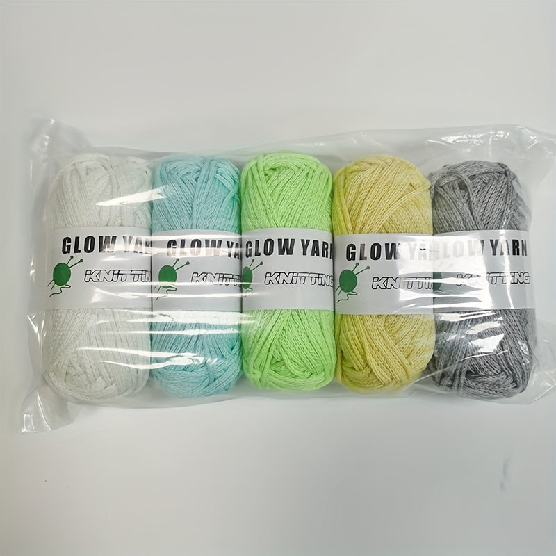 Luminous Knitting Crochet Yarn 100 Polyester For Crocheting And Knitting