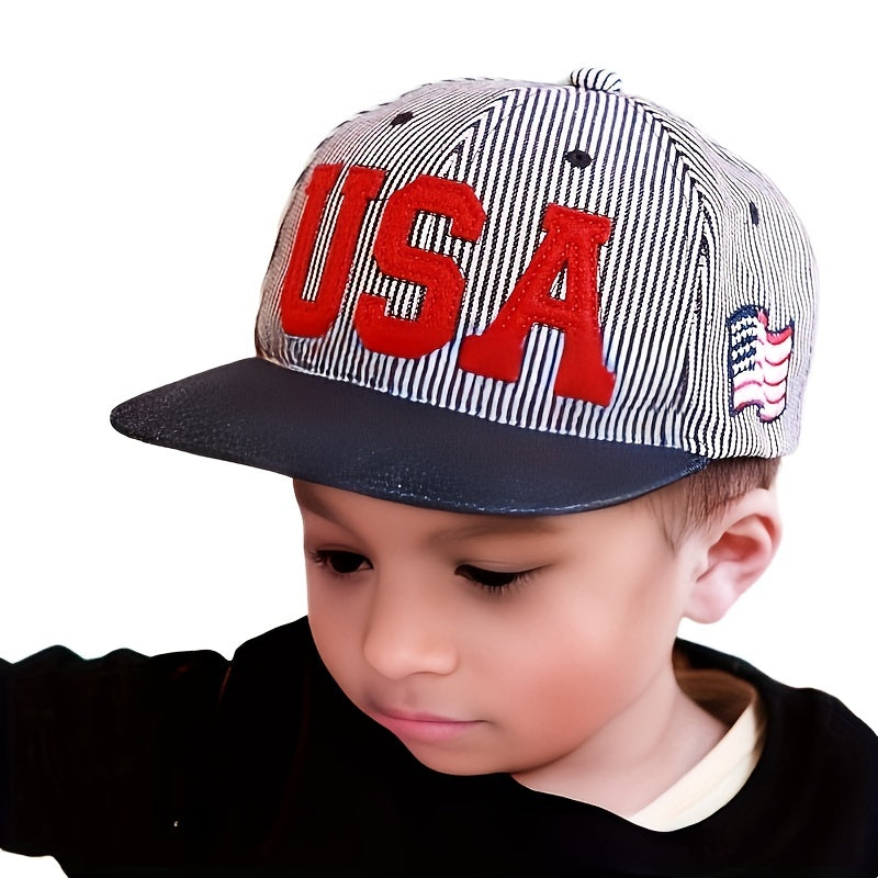 Toddler Baseball Cap Letter Flag Snapback Cap Boys Girls