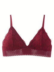 Lace Wireless Bra Breathable & Comfy Cut Out Bra