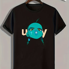Funny Cartoon Print Men's Graphic T-Shirt Casual Comfy Tees for Summer