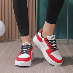 Women's Outdoor Skate Sneakers Lightweight Blocking Low Top Board Shoes