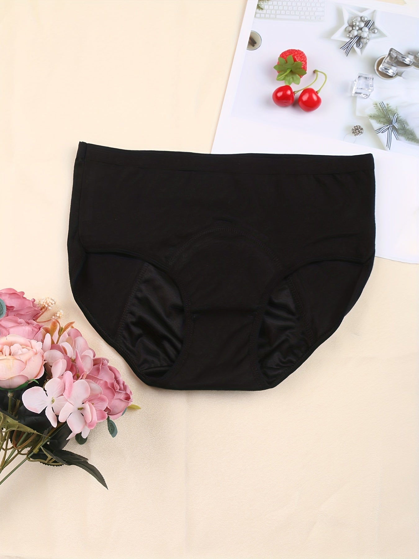 6 Pack Plus Size Leakproof Period Underwear High Waisted Panties Set