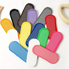 Non Slip Yoga Socks with Grips Solid Dance Socks - Pack of 4