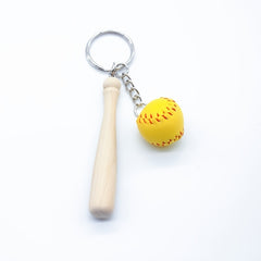Retro PU Baseball Keychain Mini Pendant for Sports Fans