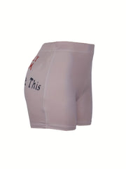 Print Elastic Yoga Shorts Casual Sport Shorts