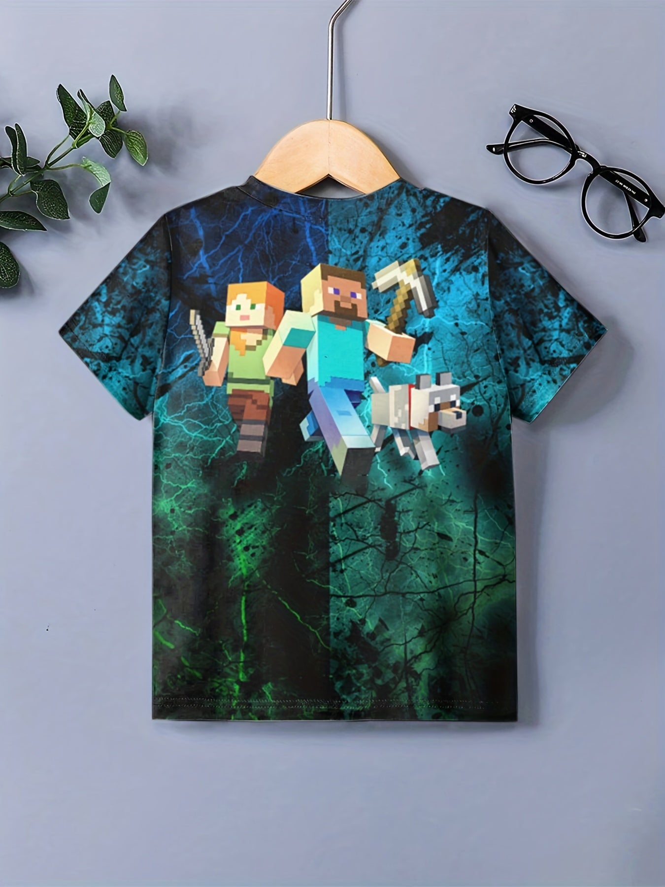Kids Pop MY WORLD Game Building Block Print Casual T-shirt