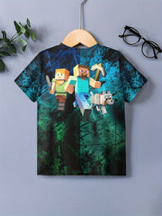 Kids Pop MY WORLD Game Building Block Print Casual T-shirt