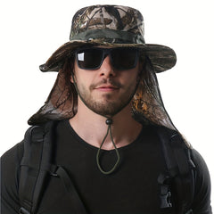 Camouflage Sunscreen Hat Neck Gaiter UV Protection Bucket Hat
