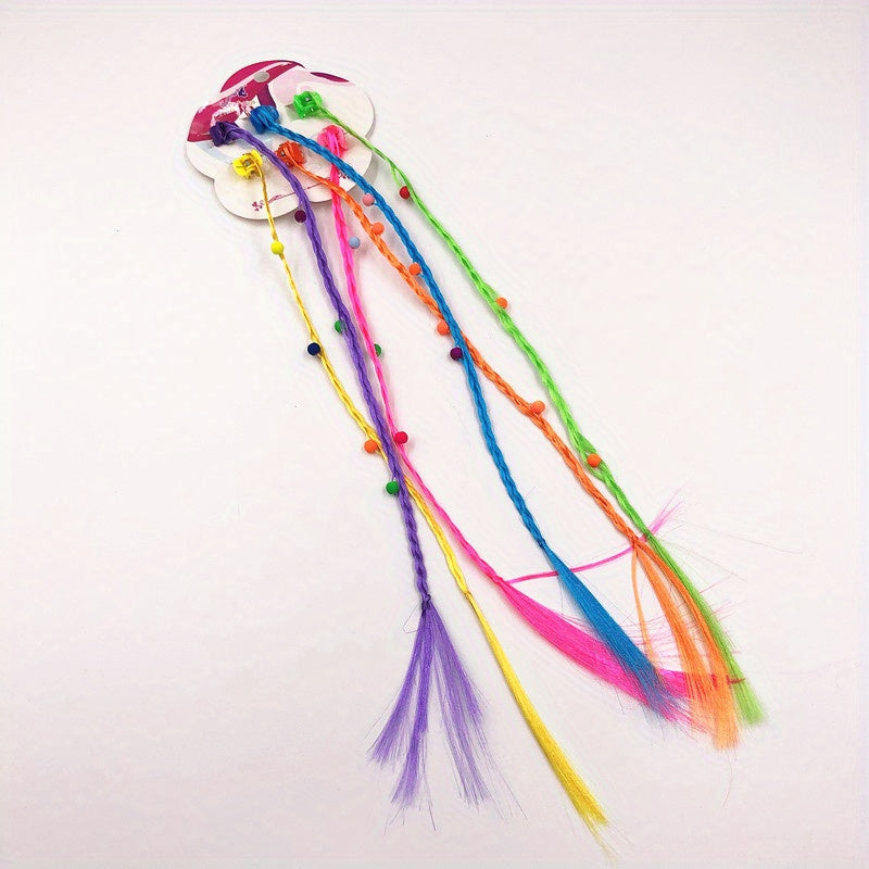Colorful Wigs with Claw Clips for Girls Dress Up