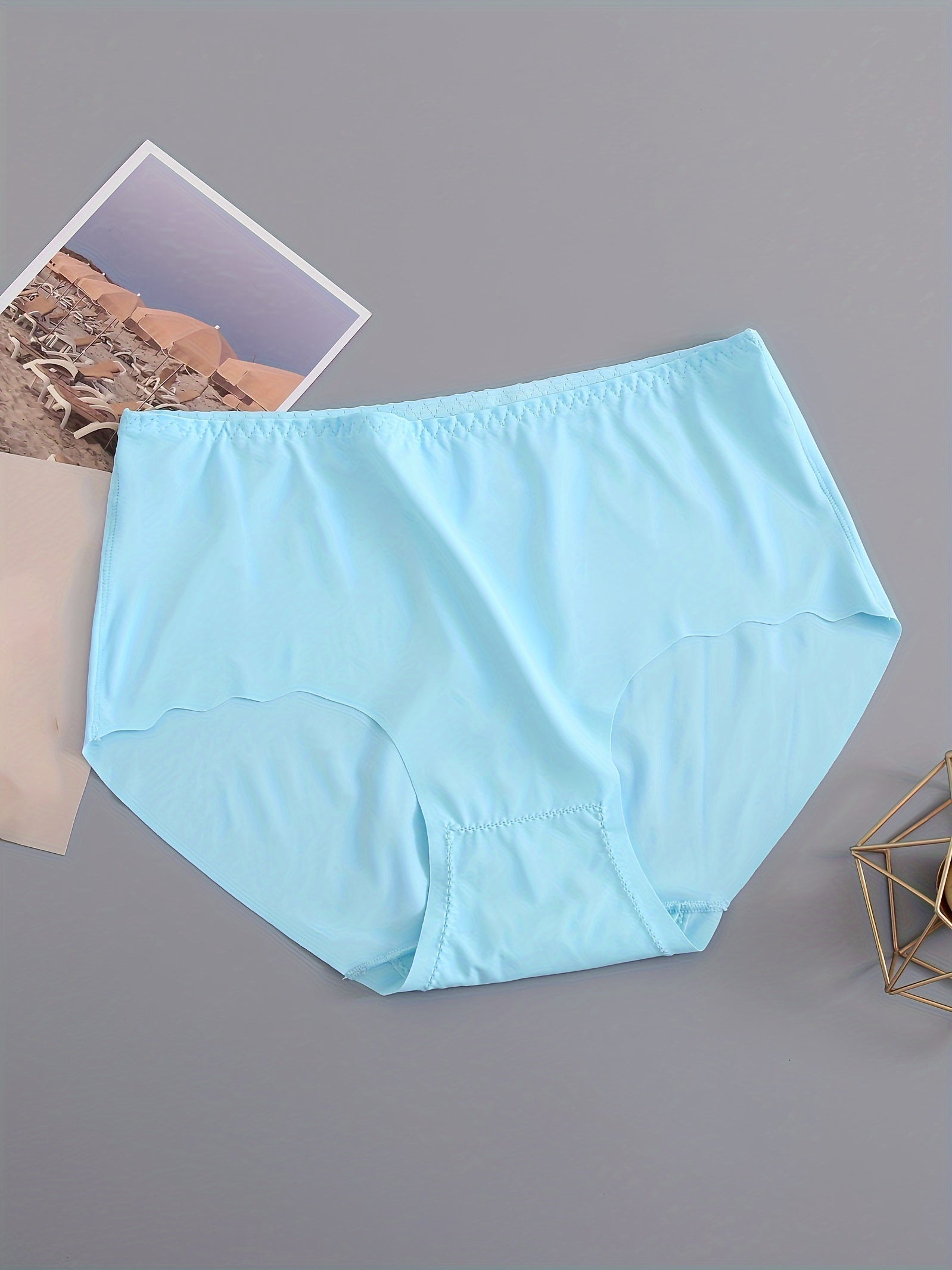 5 Pack Plus Size Seamless Comfort Panties Women's Casual Underwear