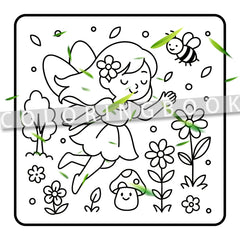 Flower Fairy Coloring Book - 24 Cartoon Pages with Vibrant Designs