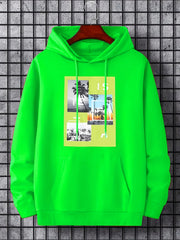 Palm Trees Beach Print Hoodie for Men
