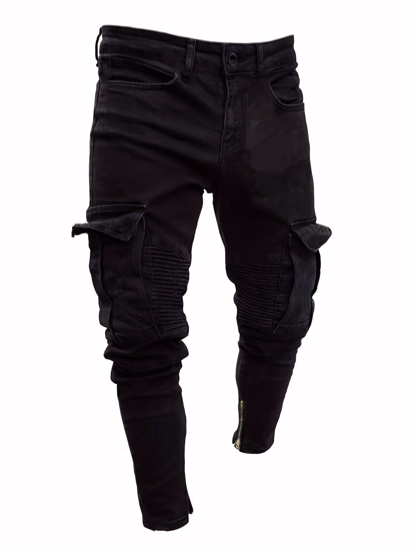 Men's Slim Fit Biker Jeans Casual Street Style Denim Pants