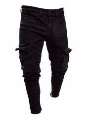Men's Slim Fit Biker Jeans Casual Street Style Denim Pants