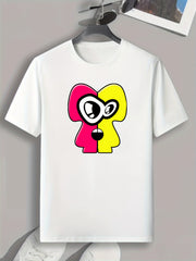 Cartoon Pattern Print Men's Sports T-shirt Graphic Tee